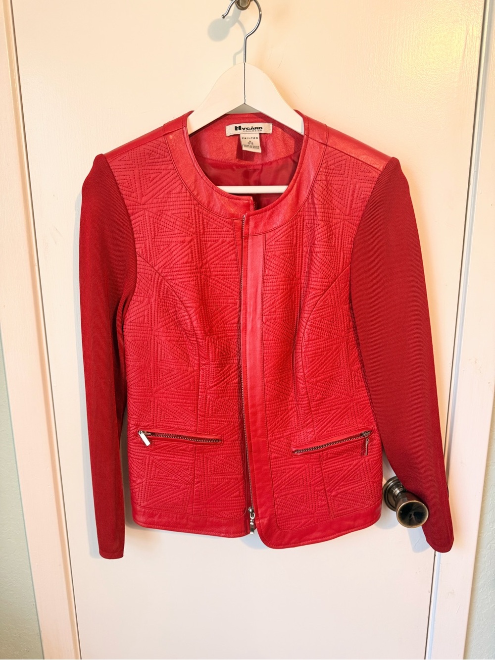 Vintage Peter Nygard Red Quilted Zip-Front Jacket